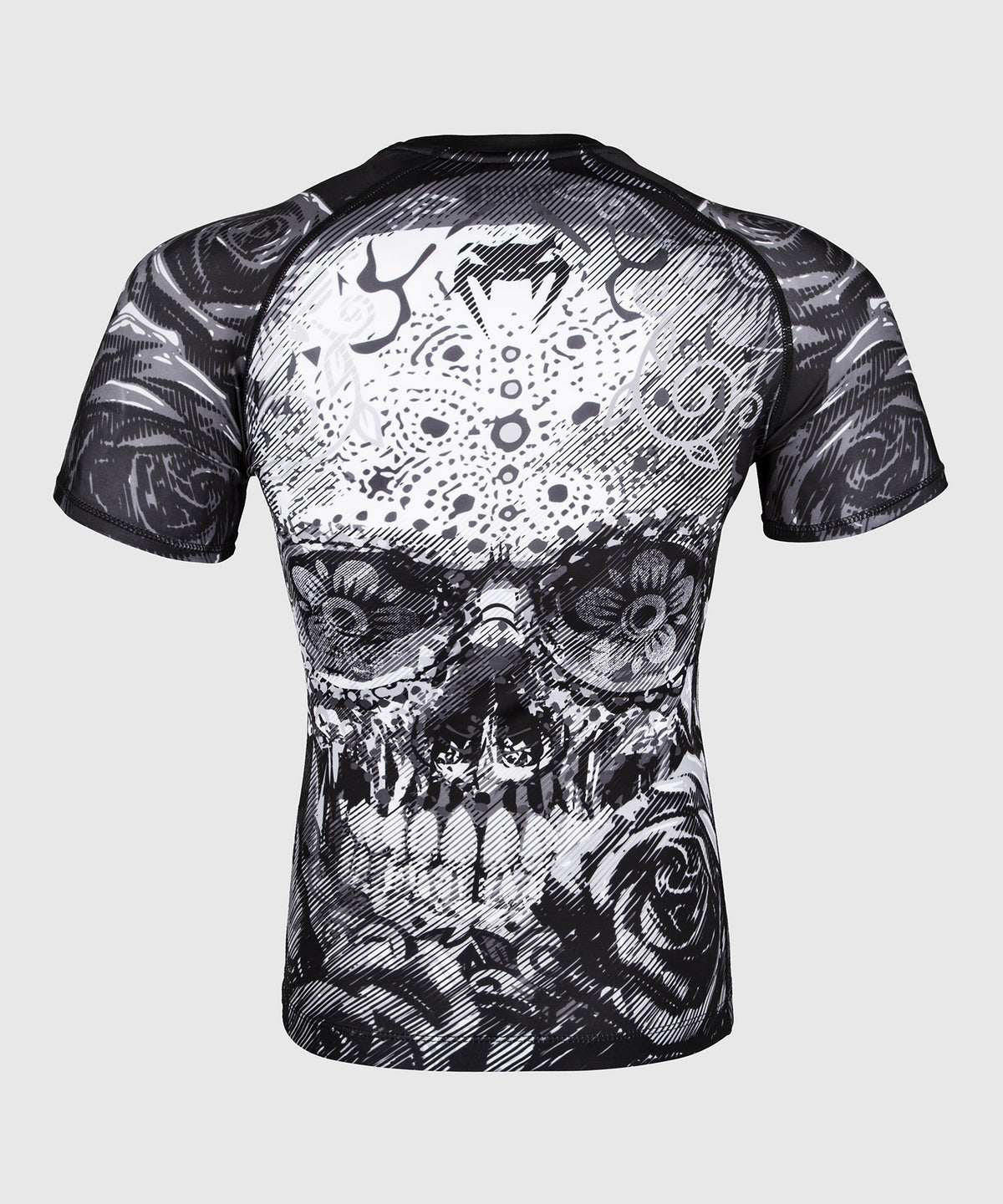 Rashguard Venum Santa Muerte 3.0 - Mangas Cortas – Negro/Blanco