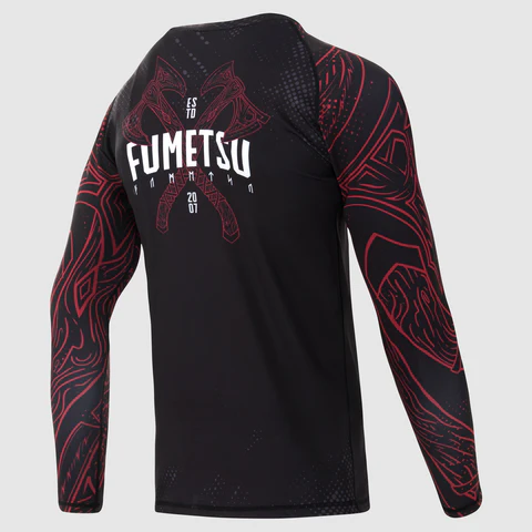 Fumetsu Berserker Rashguard a Maniche Lunghe - Nero/Rosso