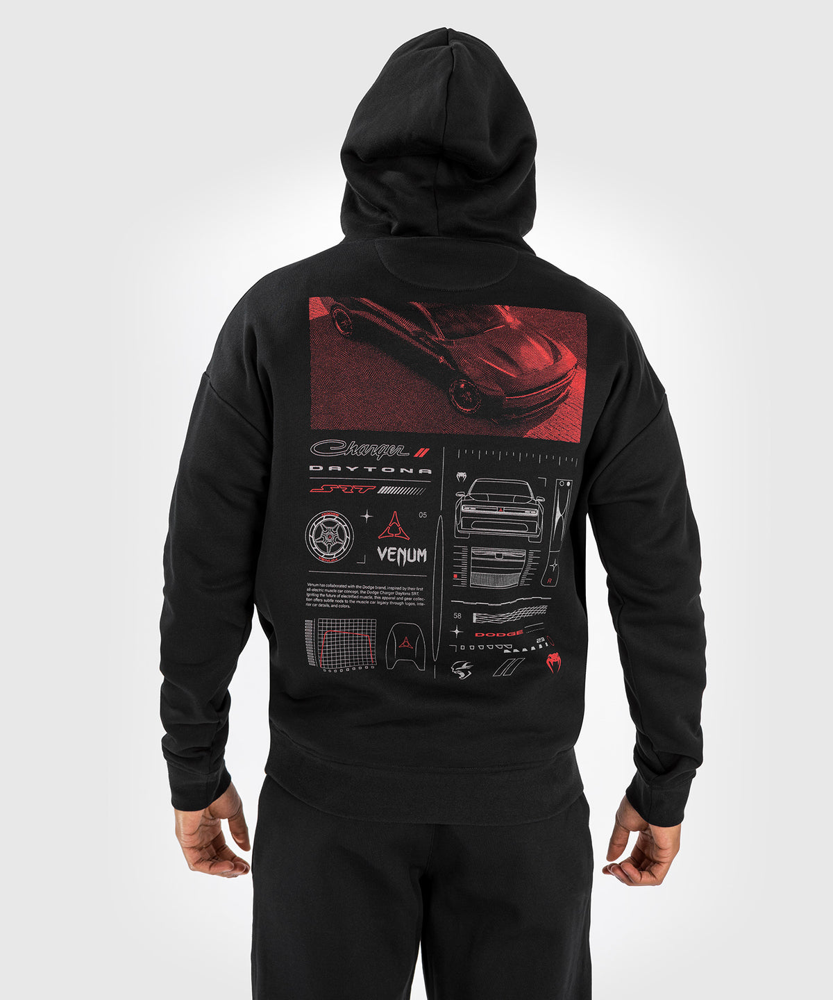 Sweat à capuche imprimé unisexe Venum x Dodge Banshee - Noir