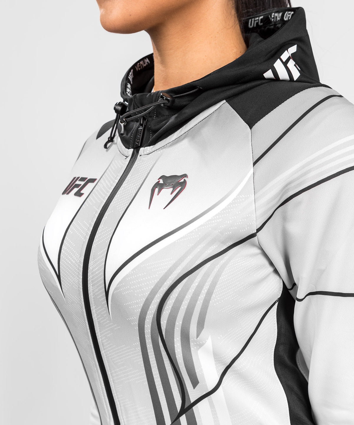 Felpa con cappuccio UFC Venum Authentic Fight Night 2.0 Donna - Bianco