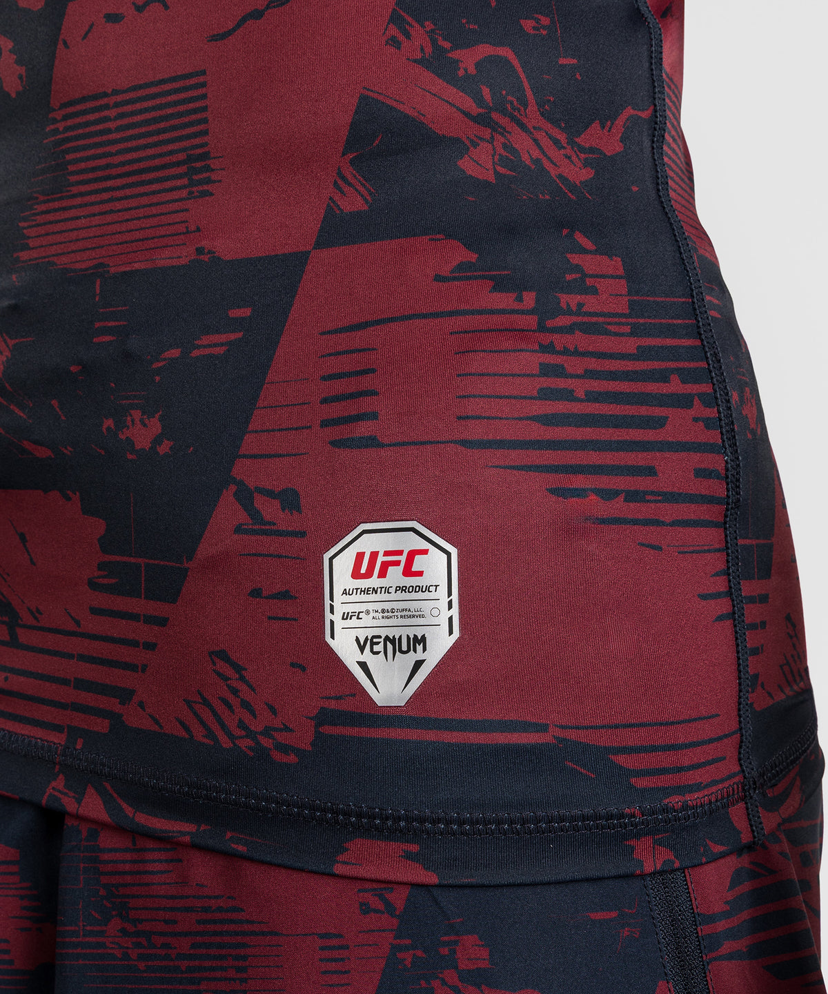Rashguard manches longues Performance Homme UFC Zenith by Venum Authentic Fight Week - Bleu marine/Bordeaux/Argent