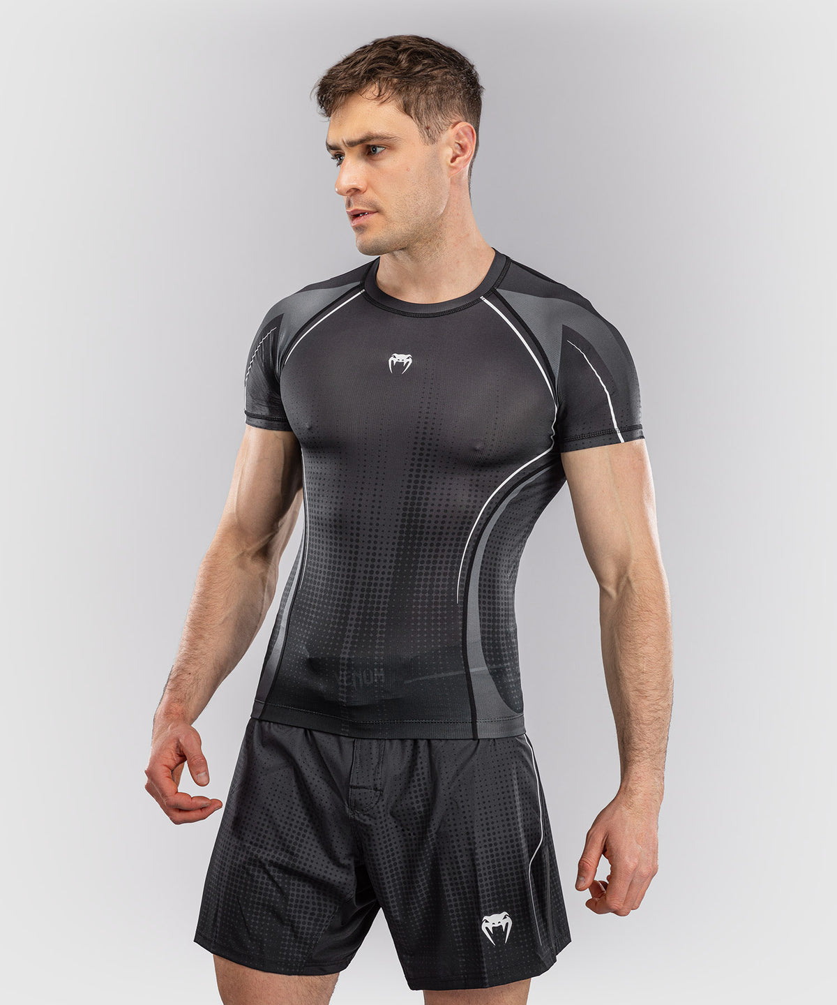 Rashguard à Manches Courtes Venum Stealth – Noir/Blanc