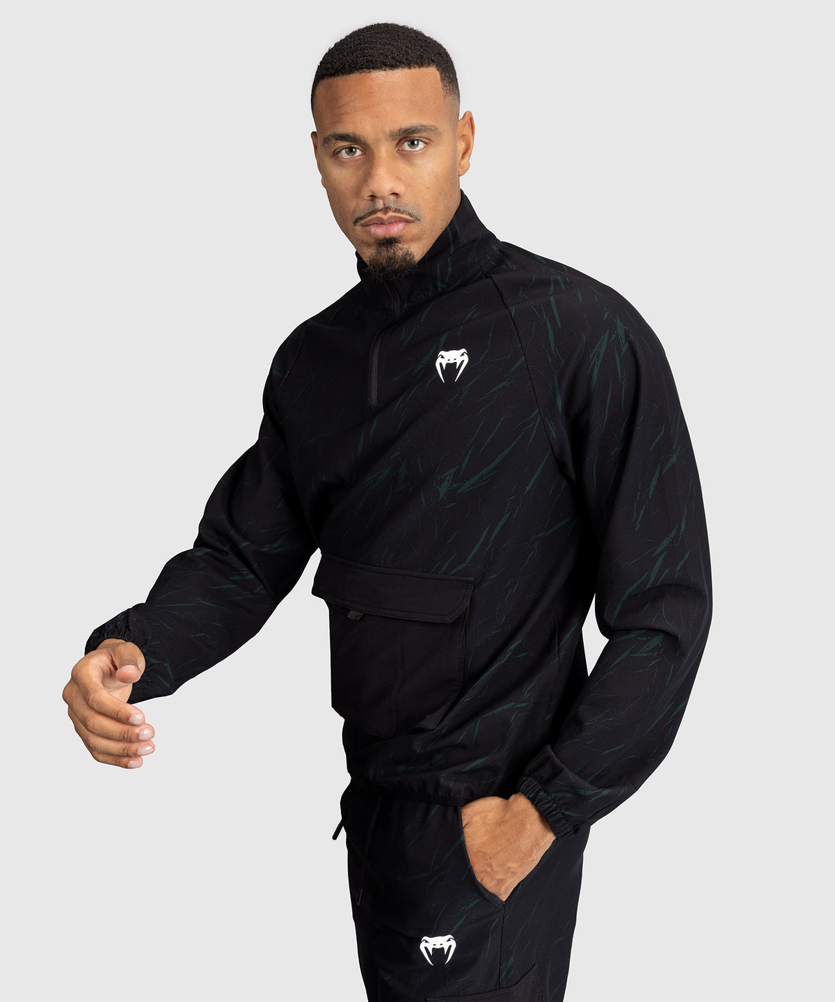 Venum Trooper Herren Trainingsanzug Jacke - Schwarz/Forstgrün
