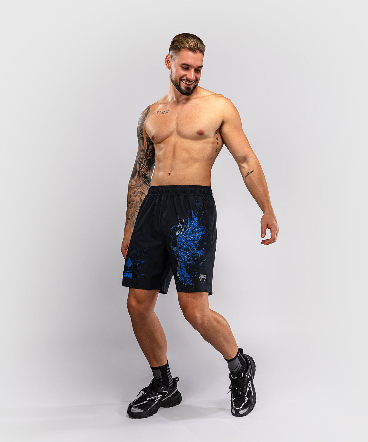 Venum Thunder Dragon Pantaloncini da Allenamento – Nero/Blu Reale