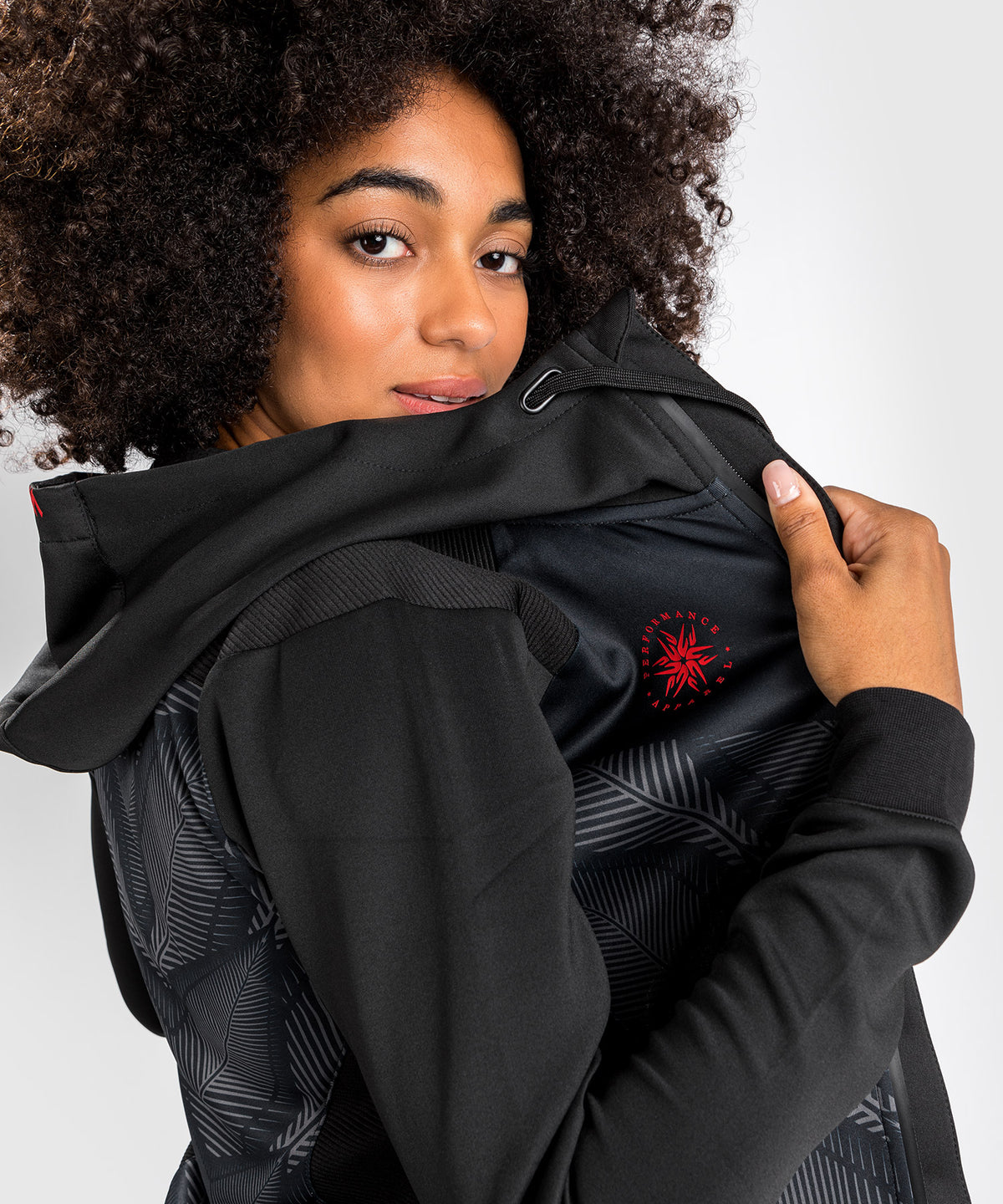 Sudadera con capucha Venum Phantom - Para mujer - Negro/Rojo