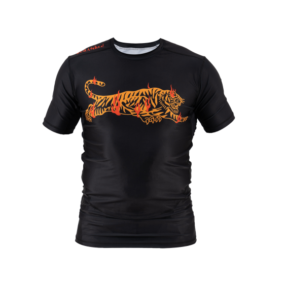 Scramble Burning Tiger Rashguard - Negro