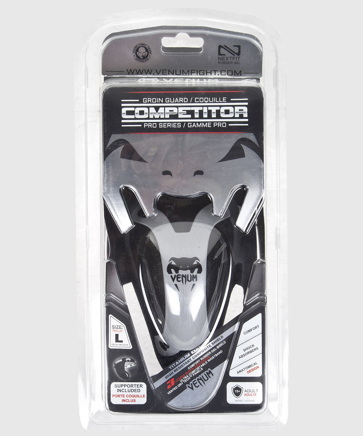 Venum Competitor Groin Guard & Support - Silver Series