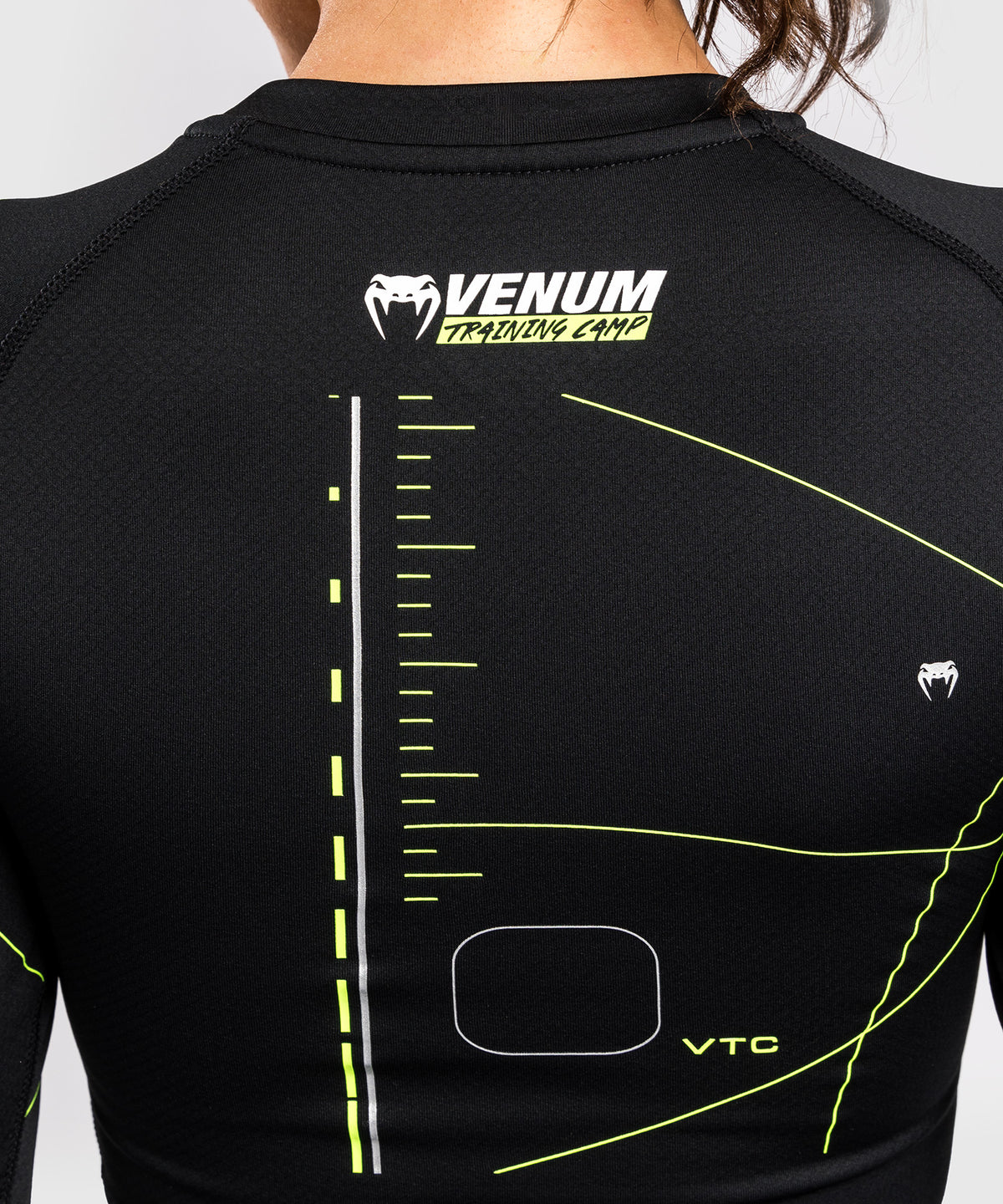 Venum Training Camp 4.0 Langarm Rashguard - Schwarz/Neongrün