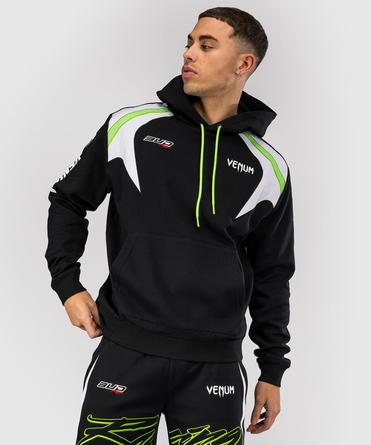 Venum x Bud Racing Felpa con cappuccio Uomo - Nero/Bianco/Verde lime