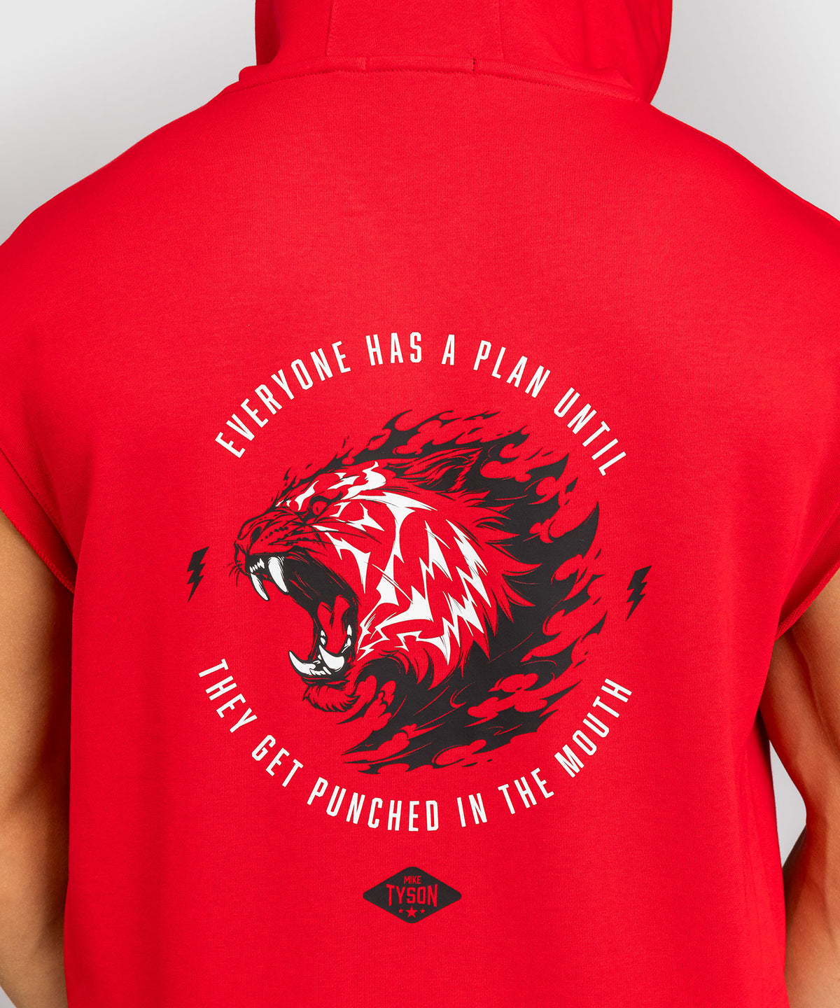 Venum x Mike Tyson Tiger Ärmelloser Hoodie - Intensivrot/Tiefschwarz