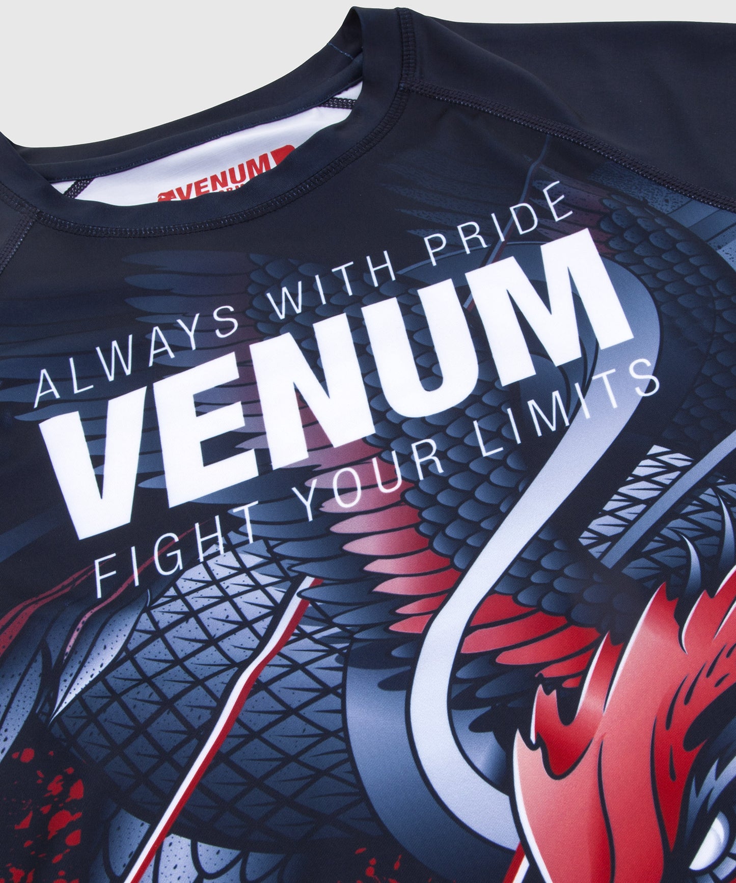 Venum Rooster Rashguard - Kurzarm - Marineblau/Orange