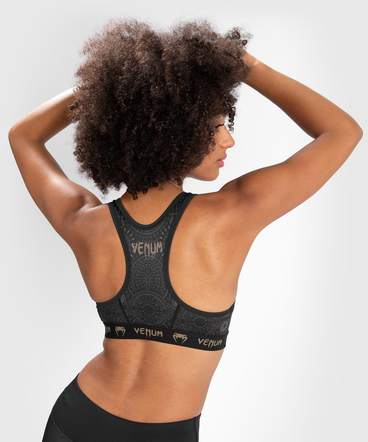 Venum Damen Santa Muerte Dark Side - Sport-BH - Schwarz/Braun