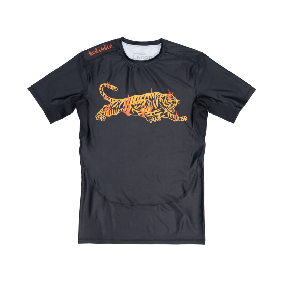 Scramble Burning Tiger Rashguard - Negro