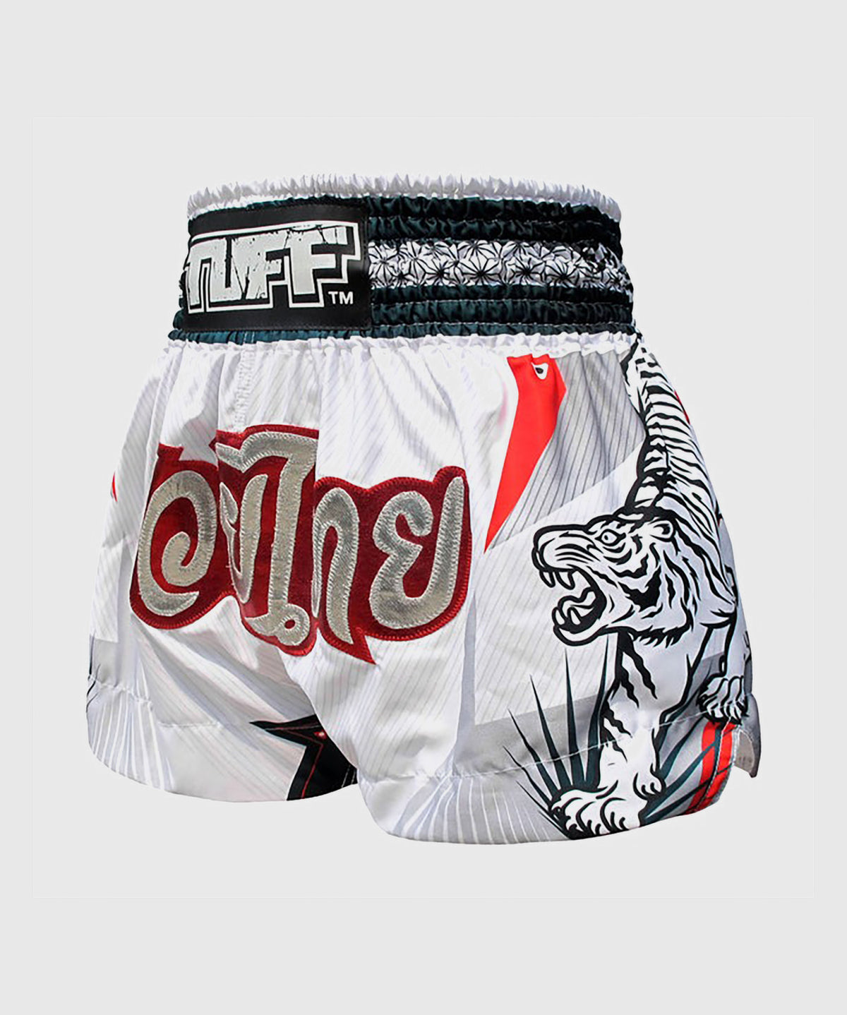 Short de Muay Thai Tuff White Tiger - Blanc