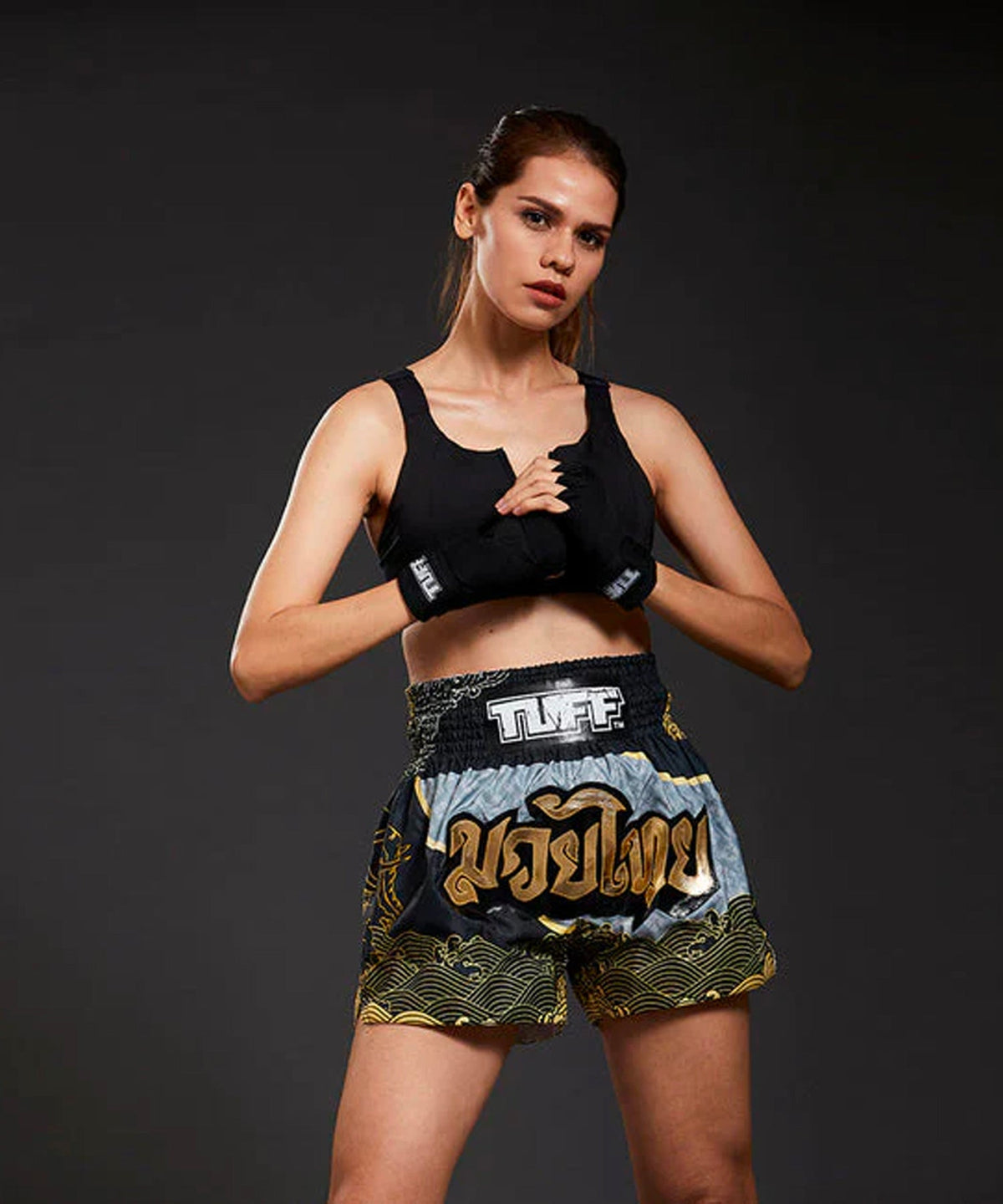 Tuff Waree Kunchorn Pantaloncini da Muay Thai - Nero