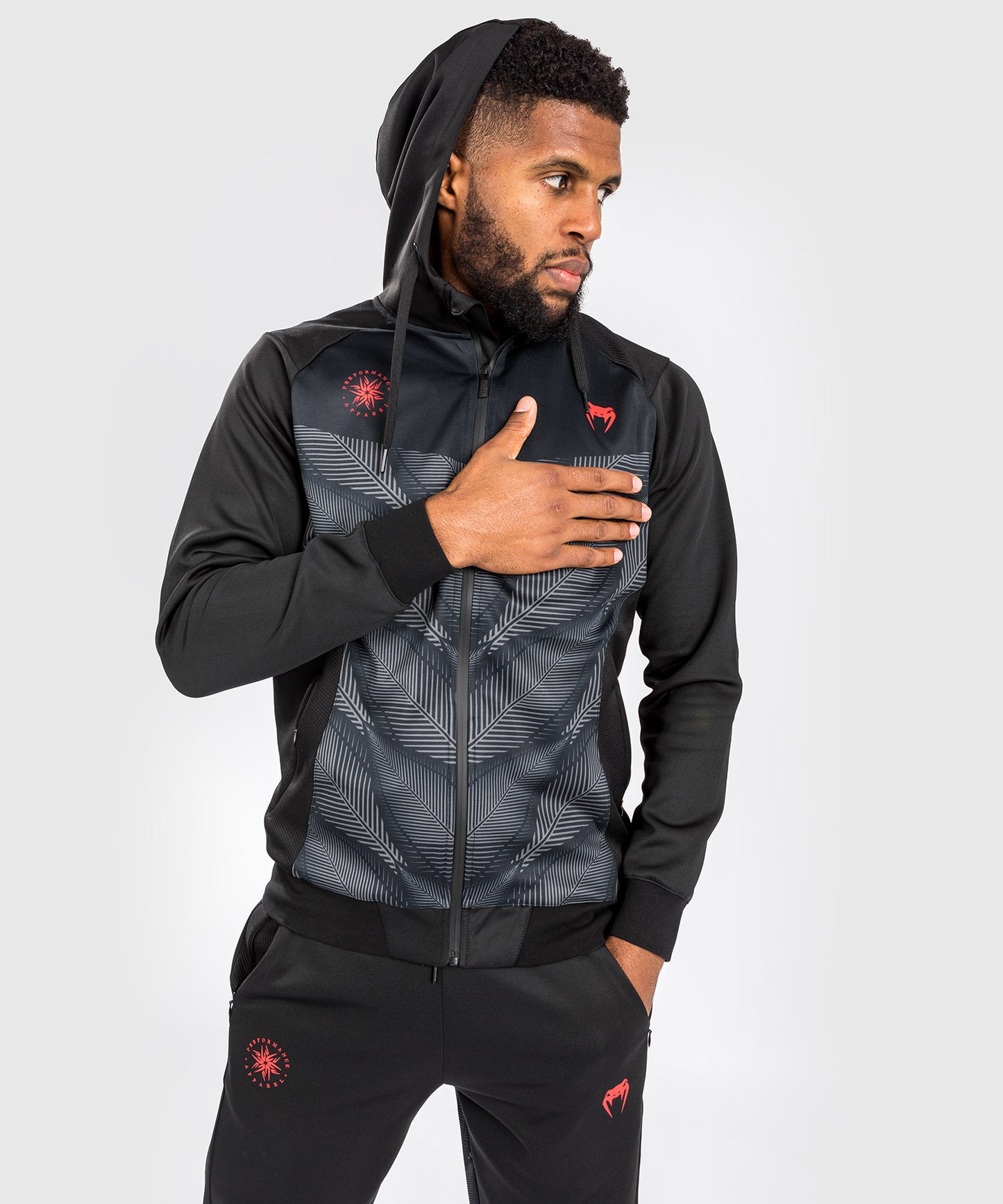 Felpa con cappuccio Venum Phantom - Nero/Rosso