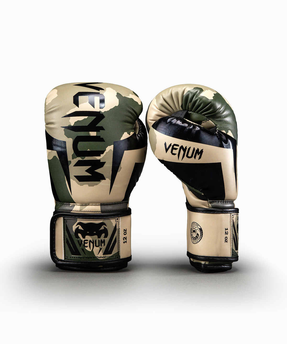 Gants de boxe Venum Elite Camo - Kaki/Blanc Cassé