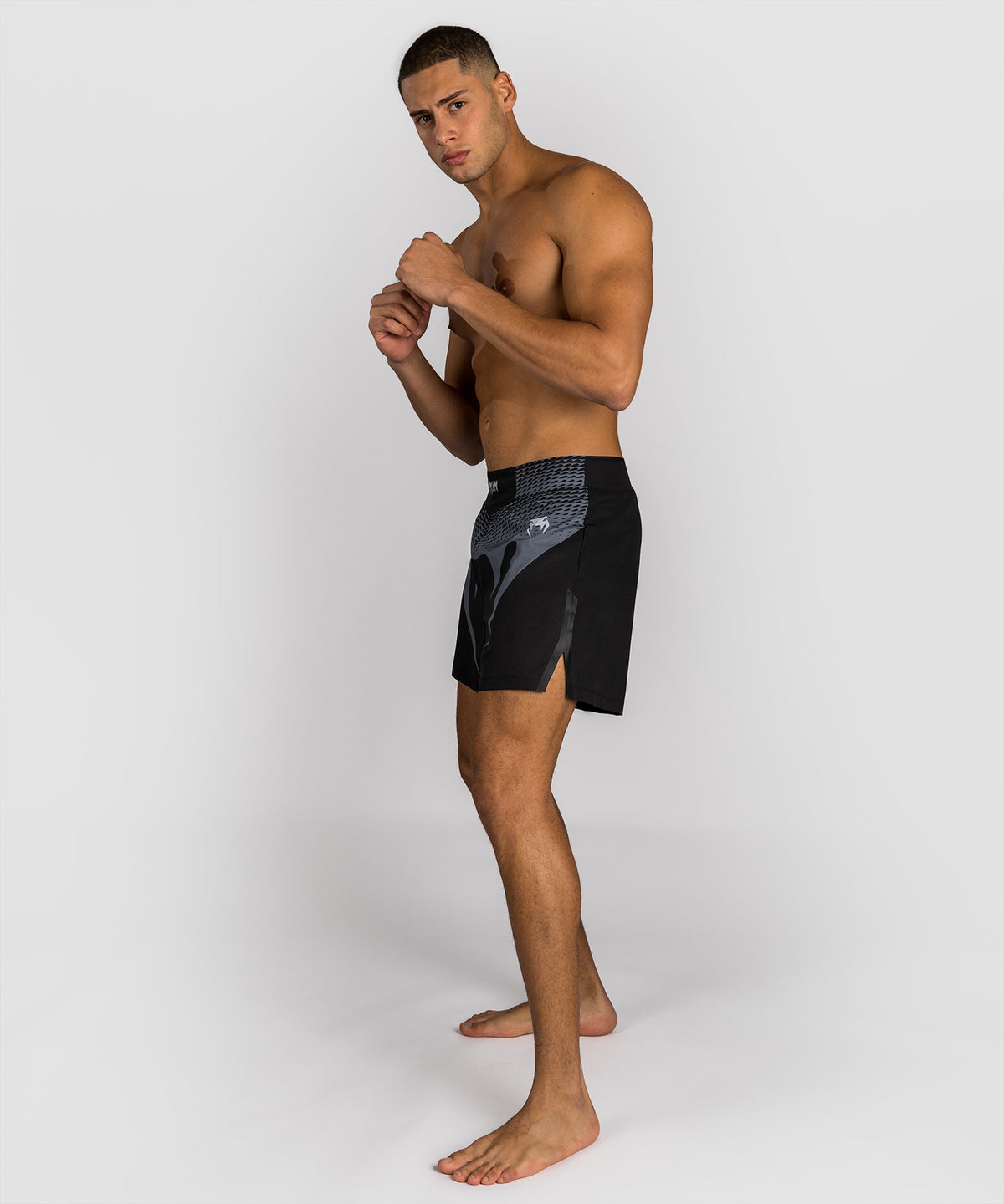 Venum No Gi Fightshorts - Black/ Silver Grey