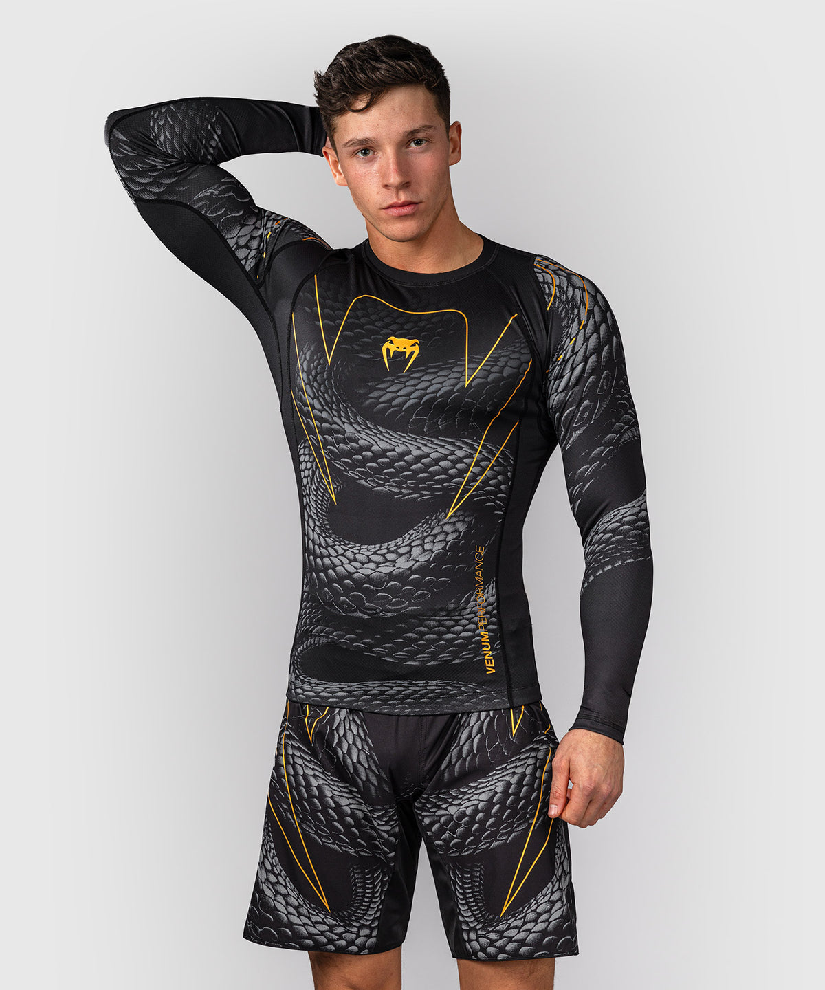 Venum Matupa Long Sleeve Rashguard - Black/Grey/Gold