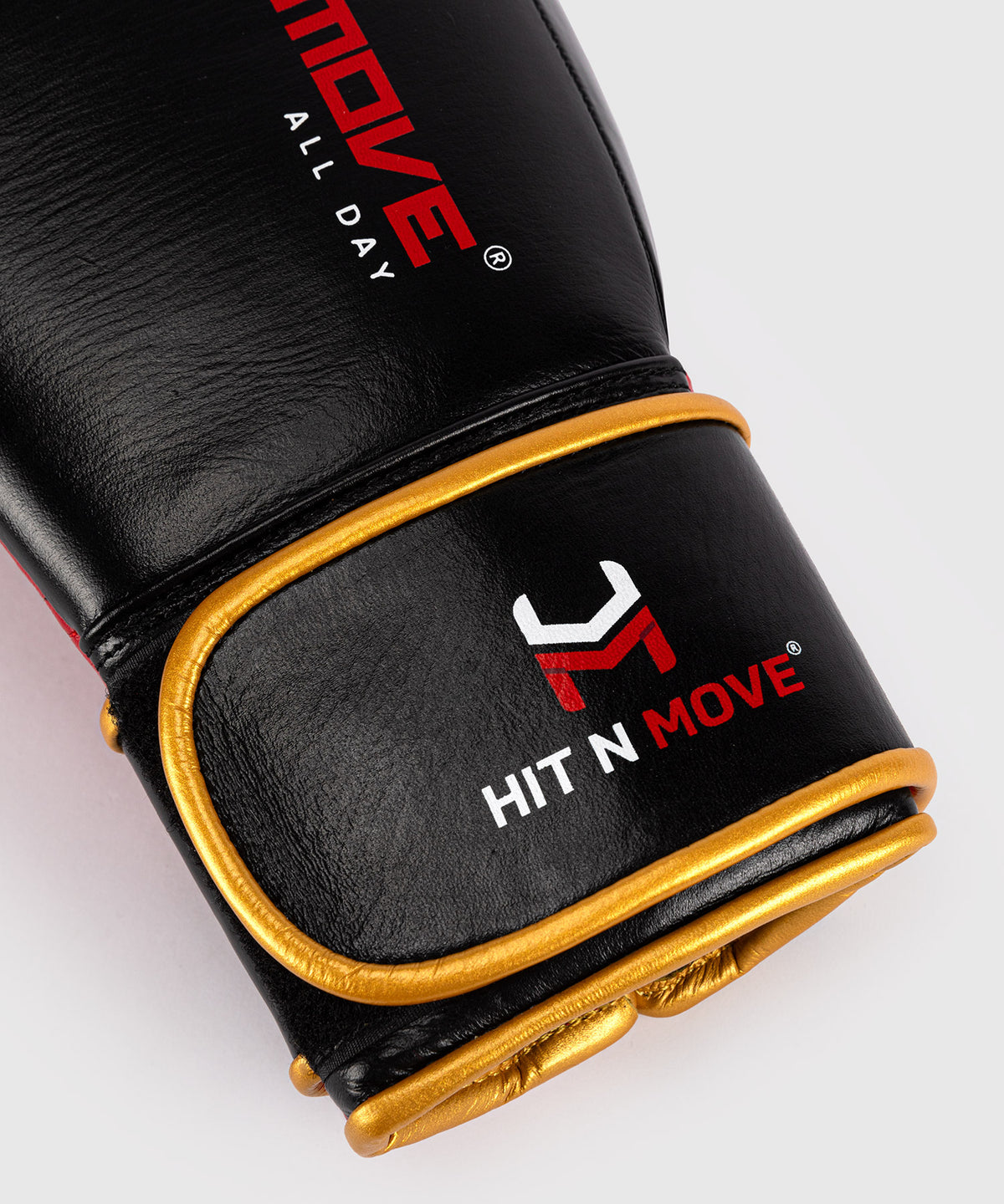 Hit N Move All Day® Pro Grip Plus Guantoni da Boxe - Nero/Rosso/Oro