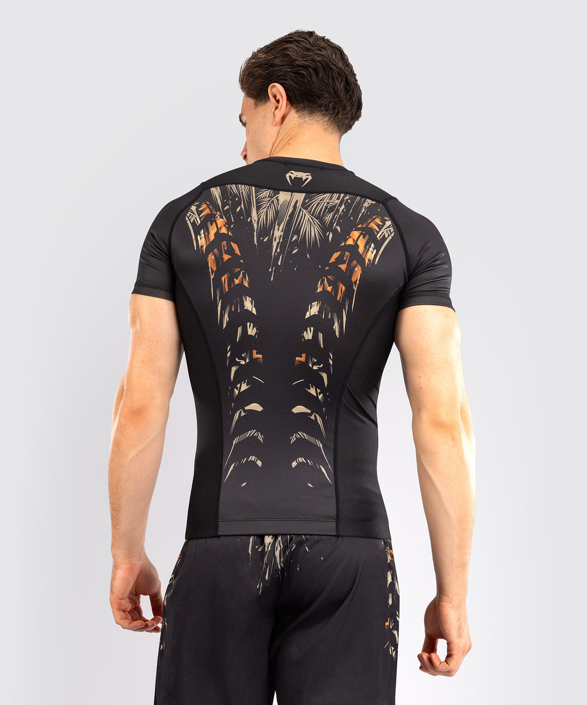 Venum Tiger Herren Kurzarm Rashguard - Schwarz/Neonorange