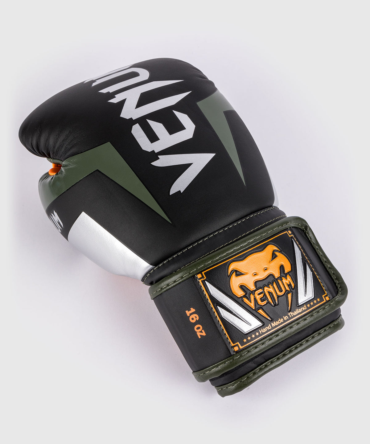 Venum Elite Boxhandschuhe - Schwarz/Silber/Kaki