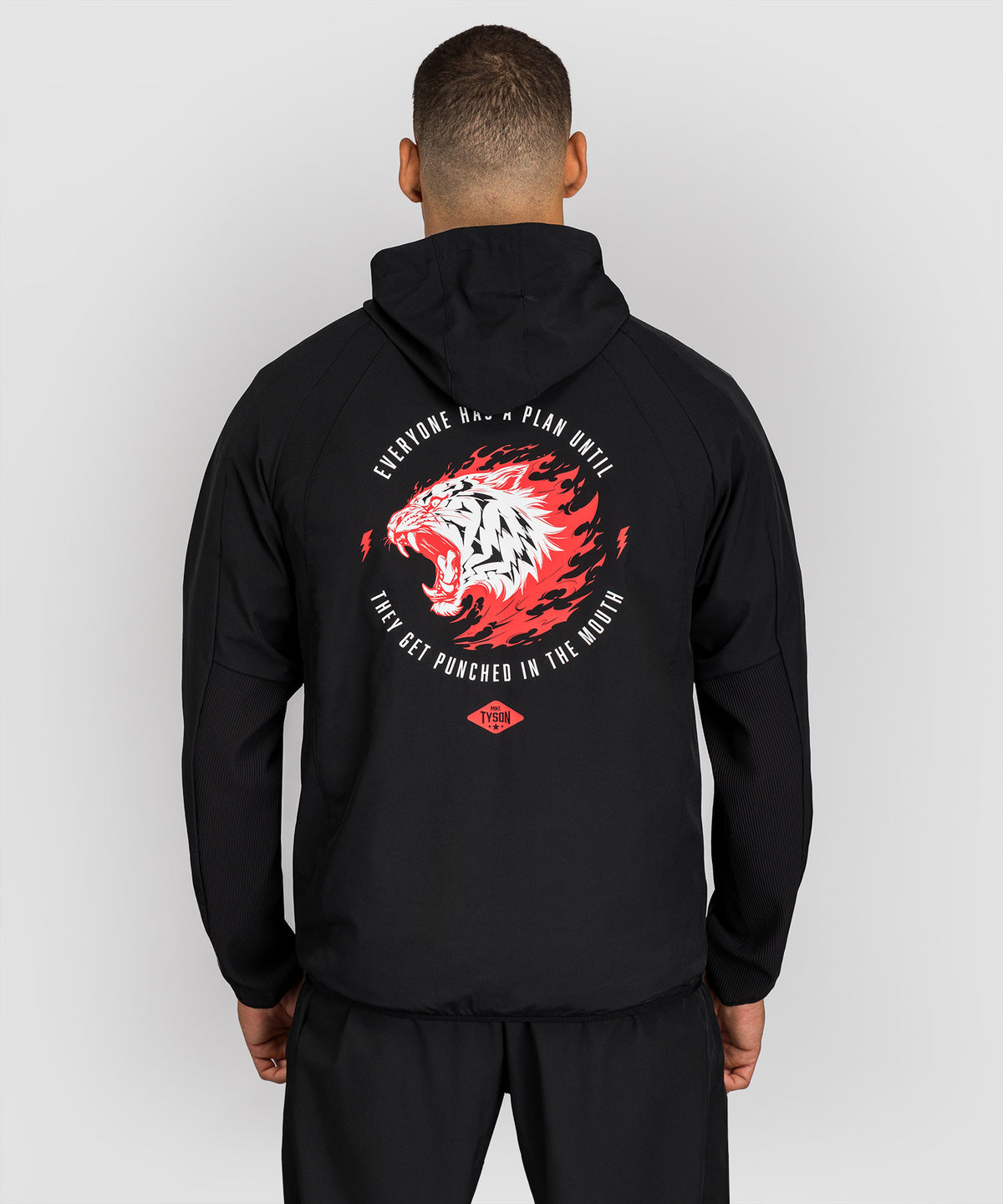 Veste de Survêtement Venum x Mike Tyson Tiger - Noir Profond/Rouge Intense