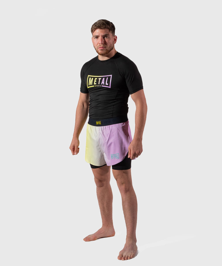 Metal Boxe Post Cutting Treats 2-in-1-Fightshorts - Violett